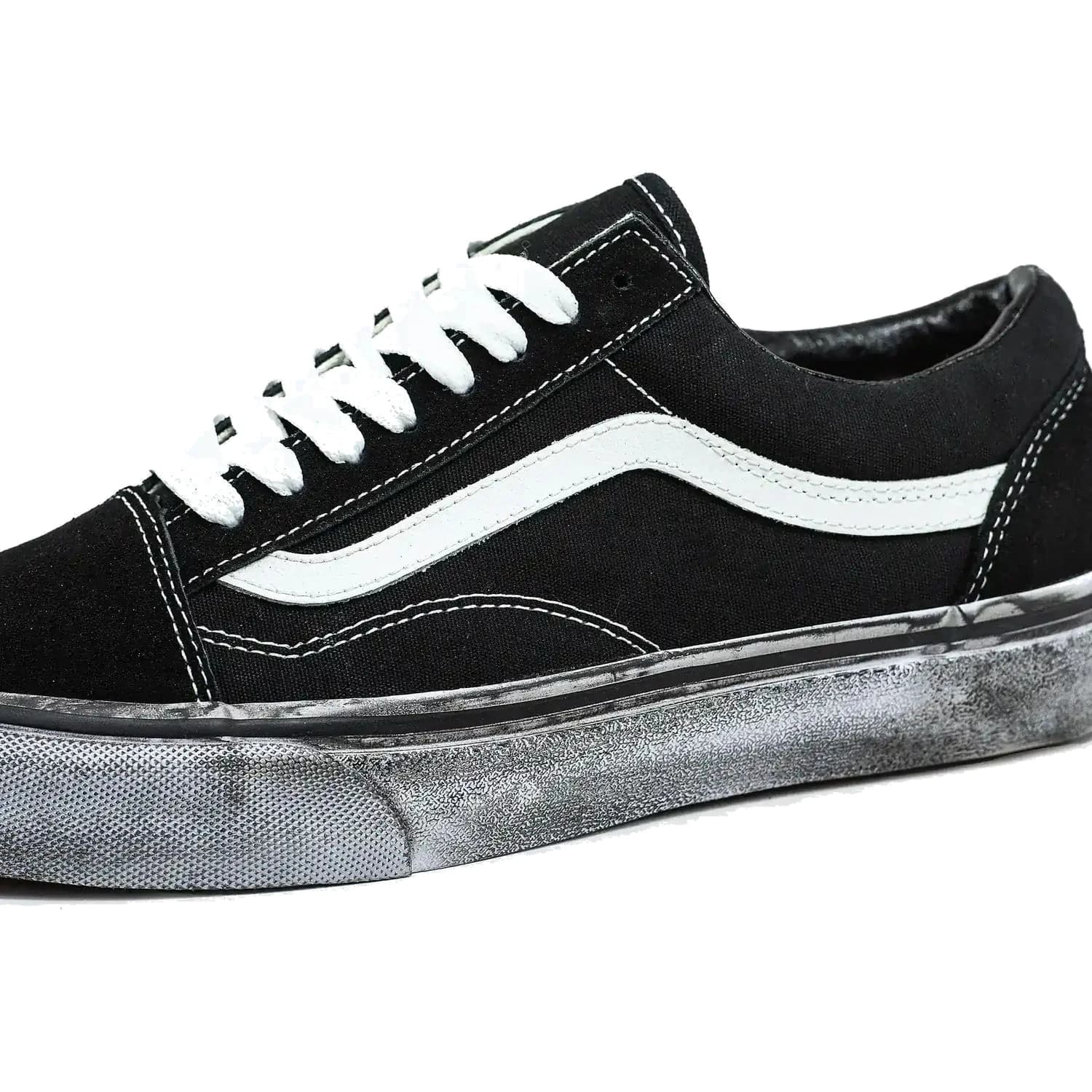 Vans OLD SKOOL BLACK WHITE DISTRESSED SOLE, фото 9